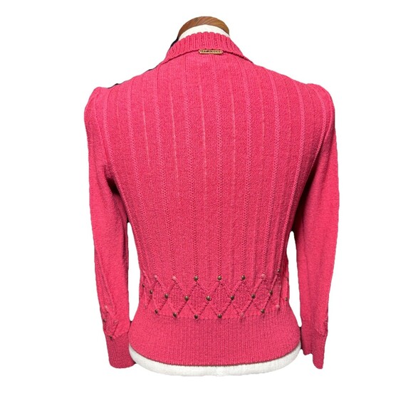 St. John Sport Women’s Petite Pink Full Zip Turtleneck Wool Knit Sweater Lux - Picture 5 of 8